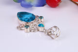 Sterling Silver Topaz and Opal Pendant