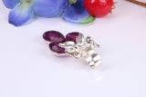 Real Amethyst and C Z set Dressy Sterling Silver Pendant
