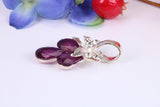 Real Amethyst and C Z set Dressy Sterling Silver Pendant