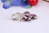 Real Amethyst and C Z set Dressy Sterling Silver Pendant
