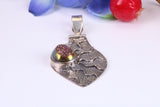 Real Amethyst Crystal Pendant in Sterling Silver
