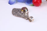 Real Amethyst Crystal Pendant in Sterling Silver
