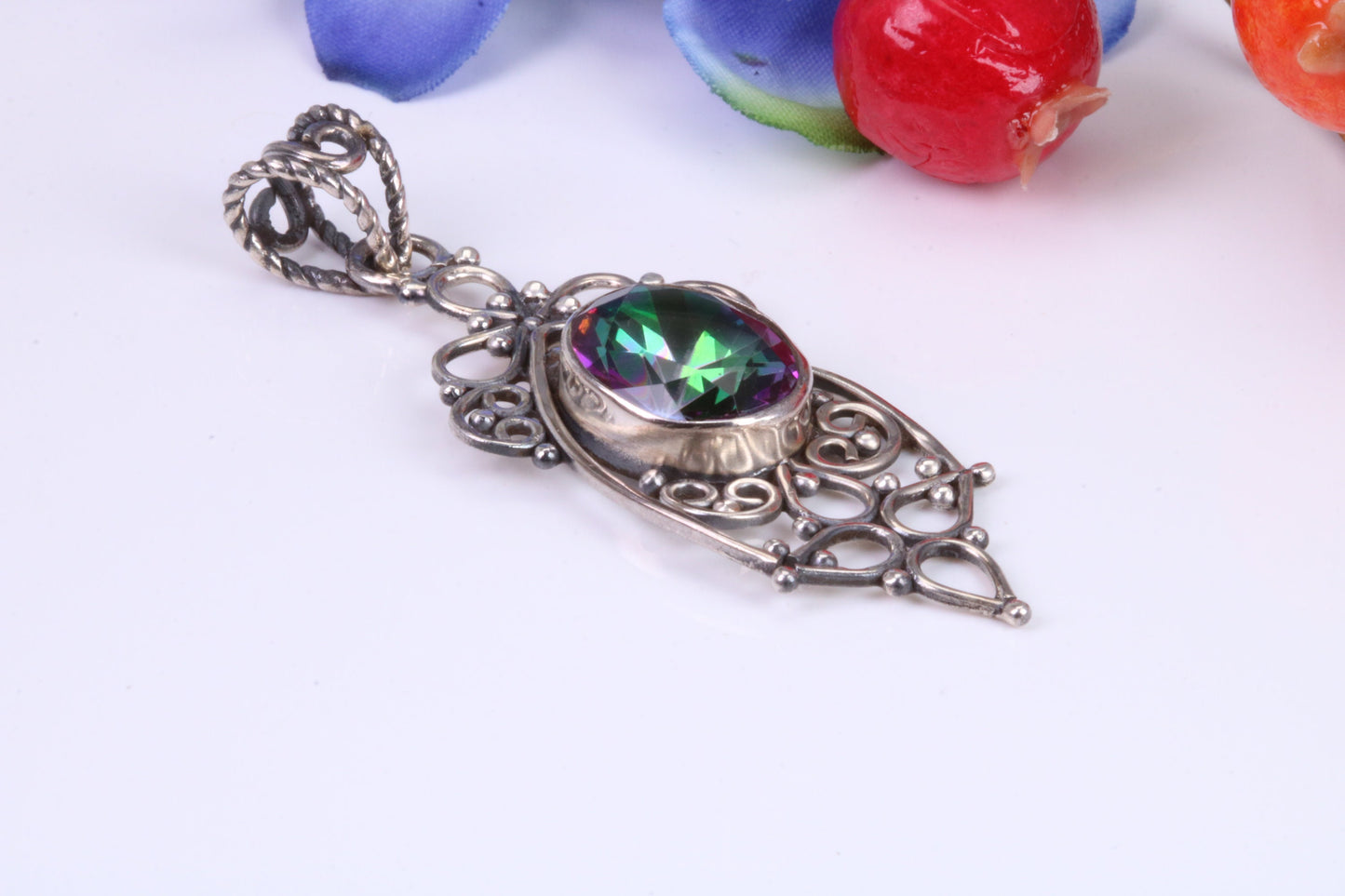 Sterling Silver Real Mystic Topaz Pendant