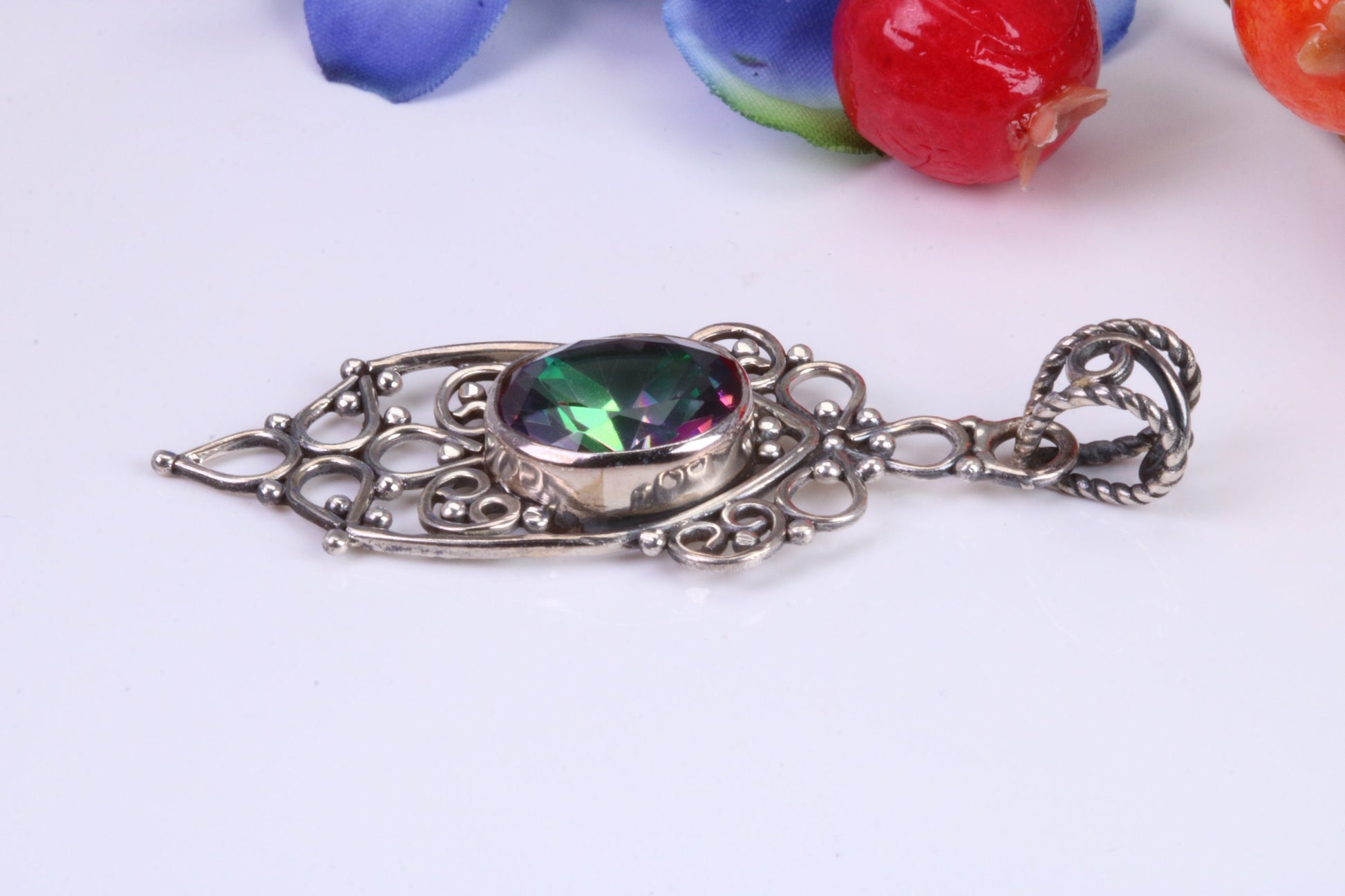 Sterling Silver Real Mystic Topaz Pendant