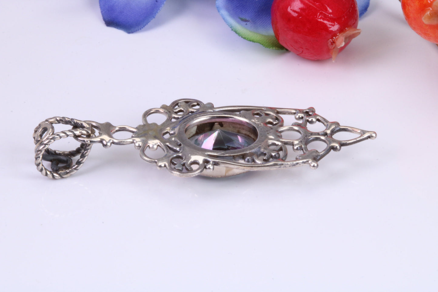 Sterling Silver Real Mystic Topaz Pendant
