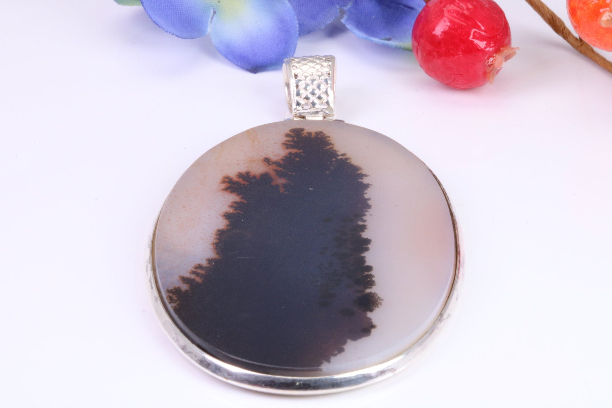 Very Large Wild Horse Magnesite Pendant set in Sterling Silver