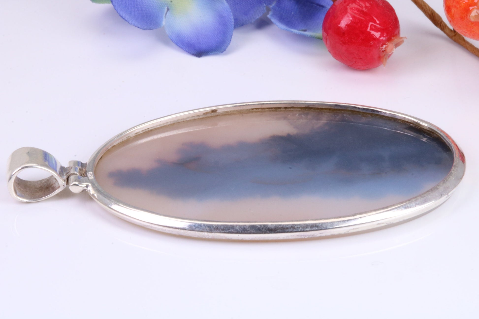Very Large Wild Horse Magnesite Pendant set in Sterling Silver