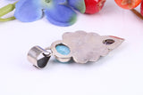 Large Multi Gemstones Pendant set in Sterling Silver