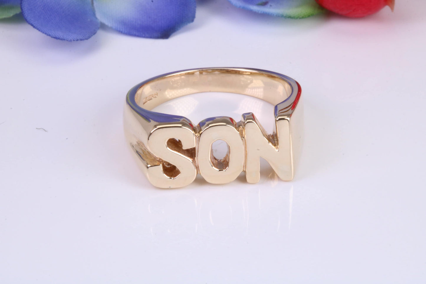 Chunky Son ring, made from solid cast Yellow Gold