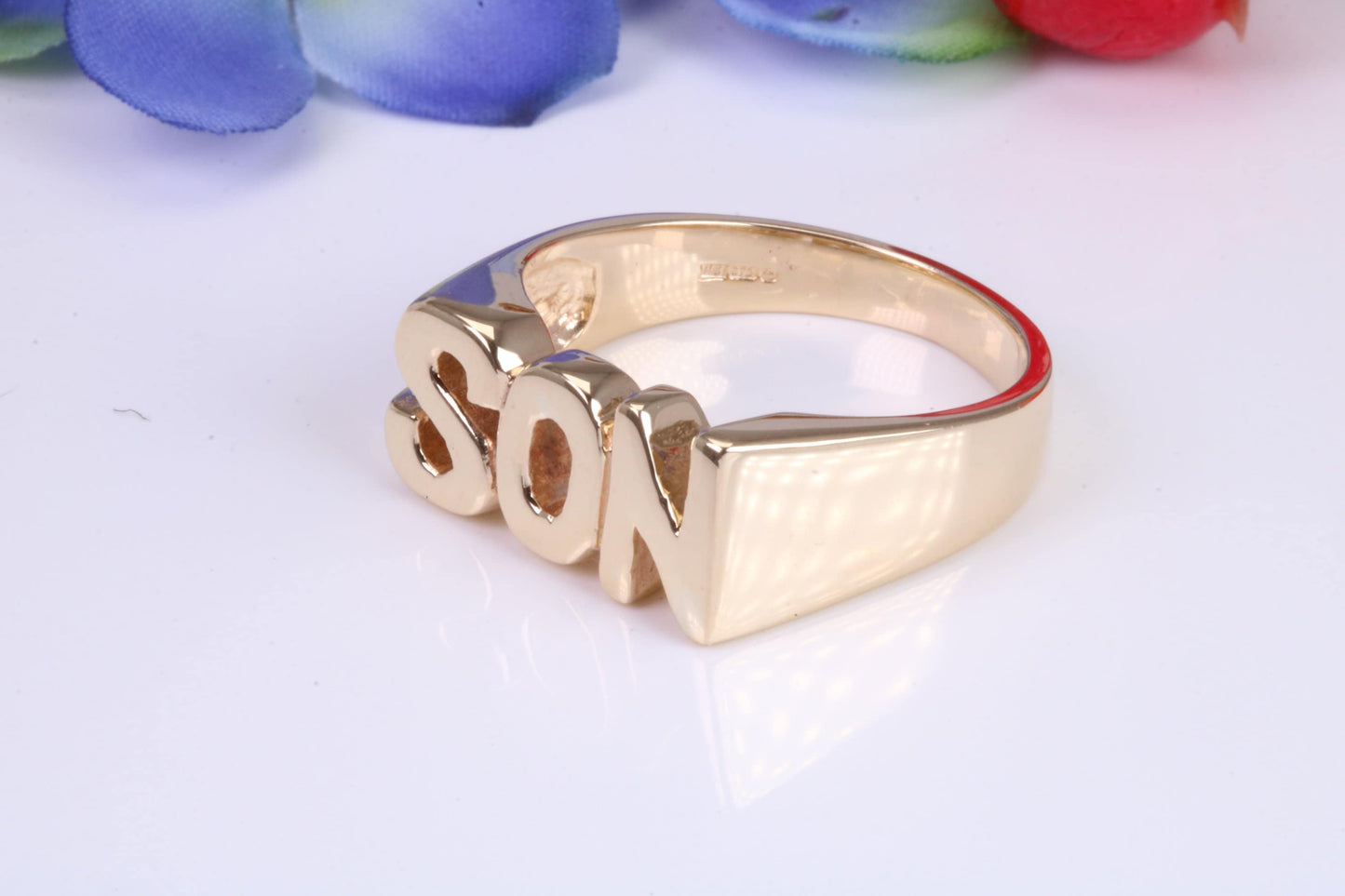 Chunky Son ring, made from solid cast Yellow Gold