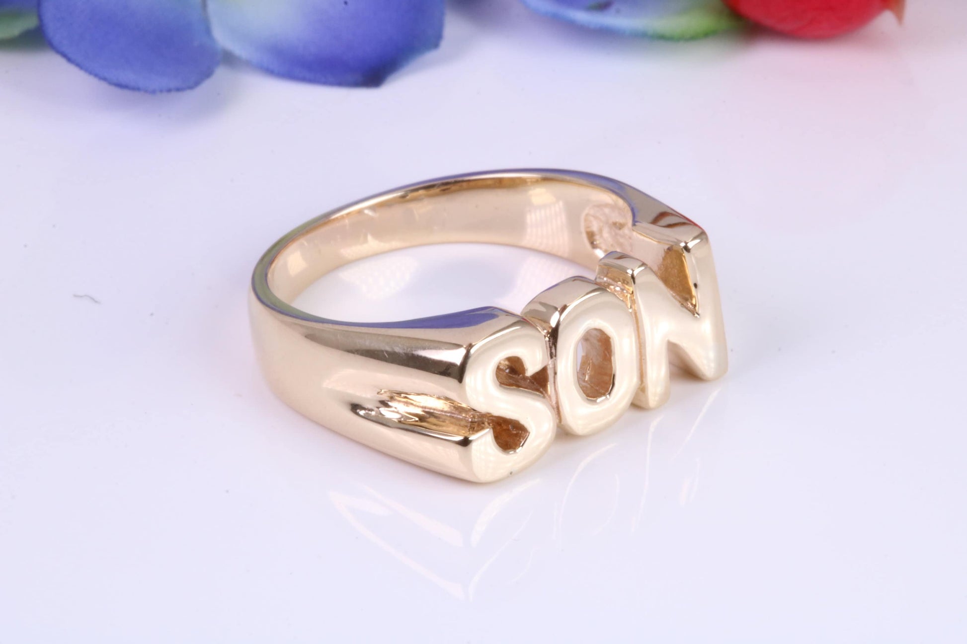 Chunky Son ring, made from solid cast Yellow Gold