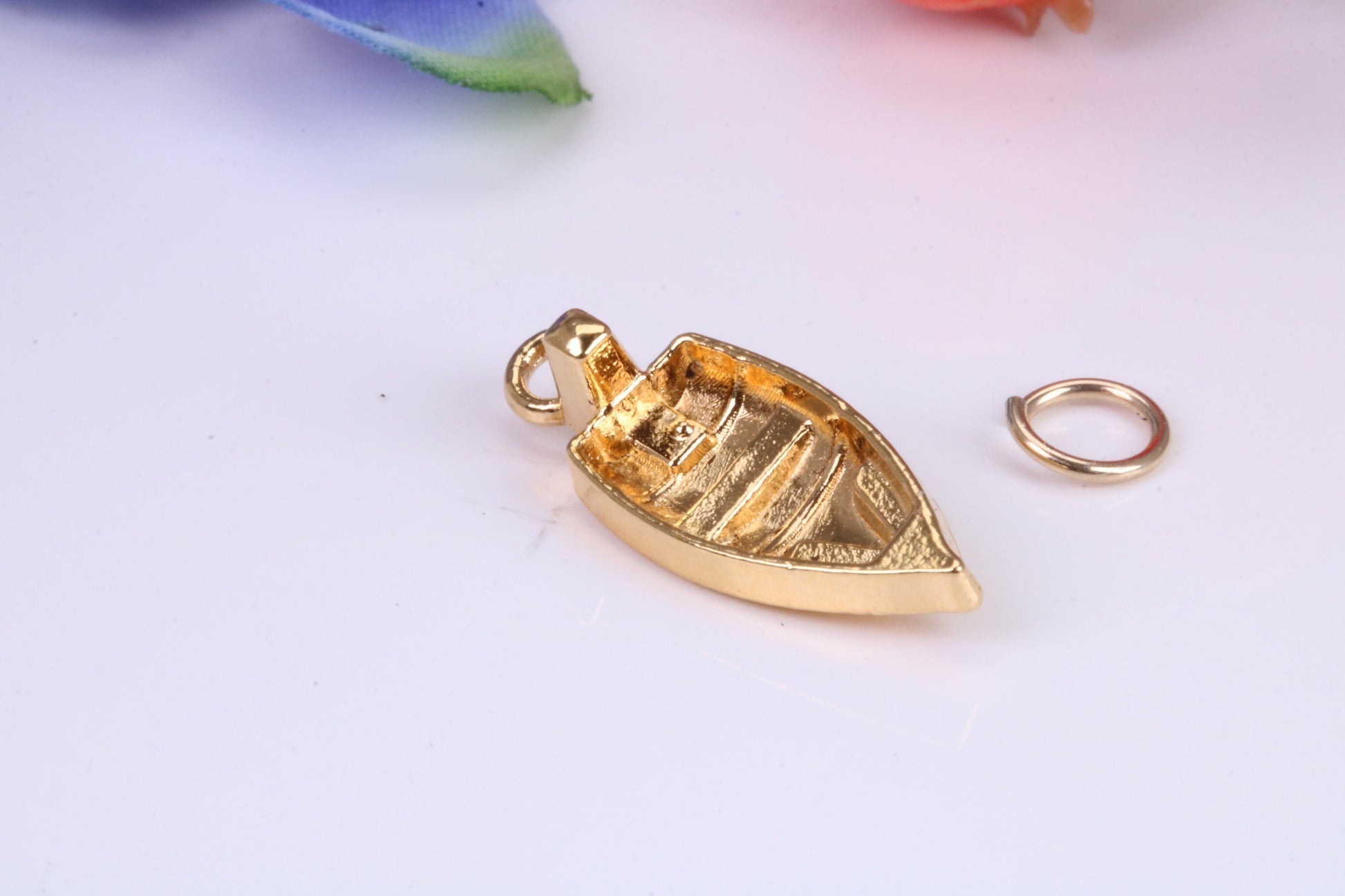 Dingy Boat Charm, Traditional Charm, Made from Solid Yellow Gold, British Hallmarked