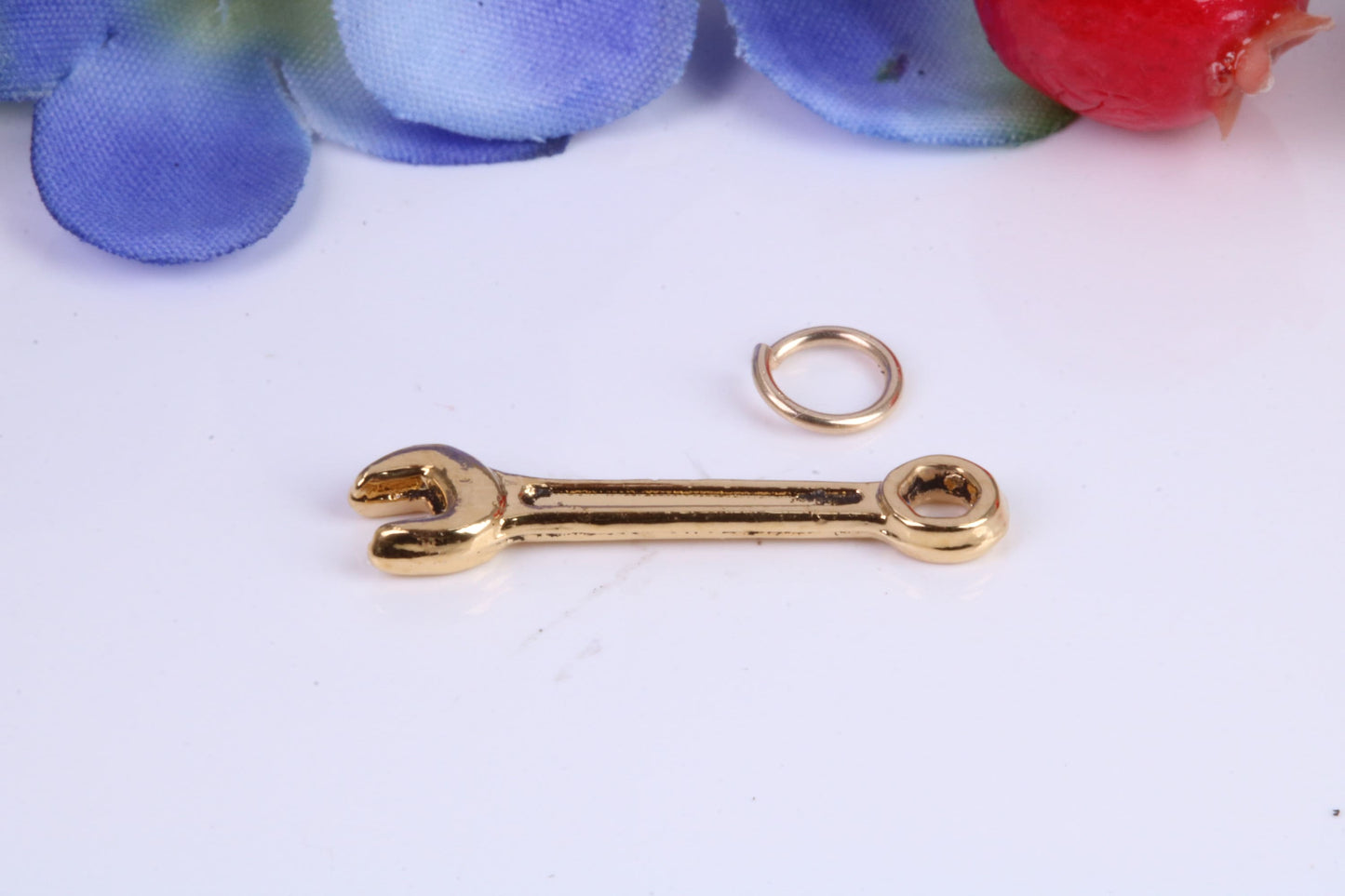 Spanner Charm, Traditional Charm, Made from Solid Cast Yellow Gold, British Hallmarked