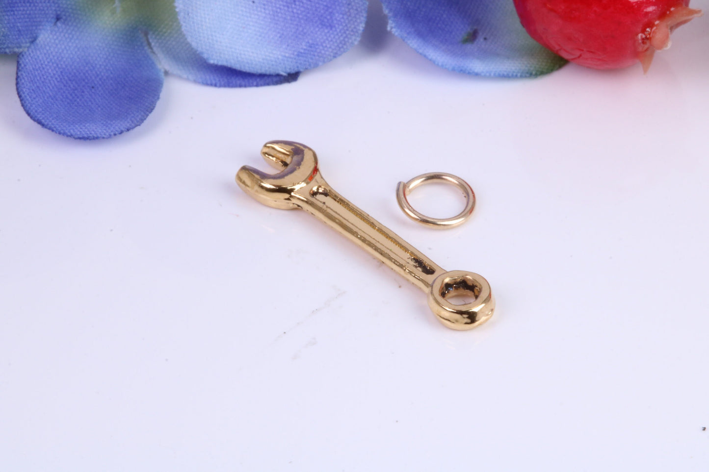 Spanner Charm, Traditional Charm, Made from Solid Cast Yellow Gold, British Hallmarked