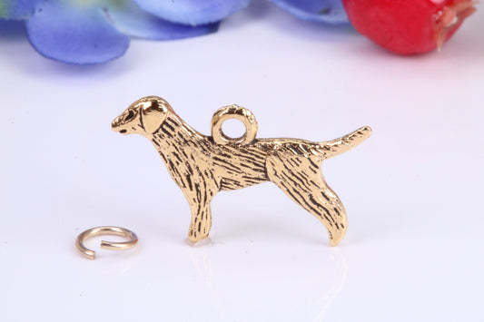 Pointer Dog Charm, Traditional Charm, Made from Solid Cast Yellow Gold, British Hallmarked