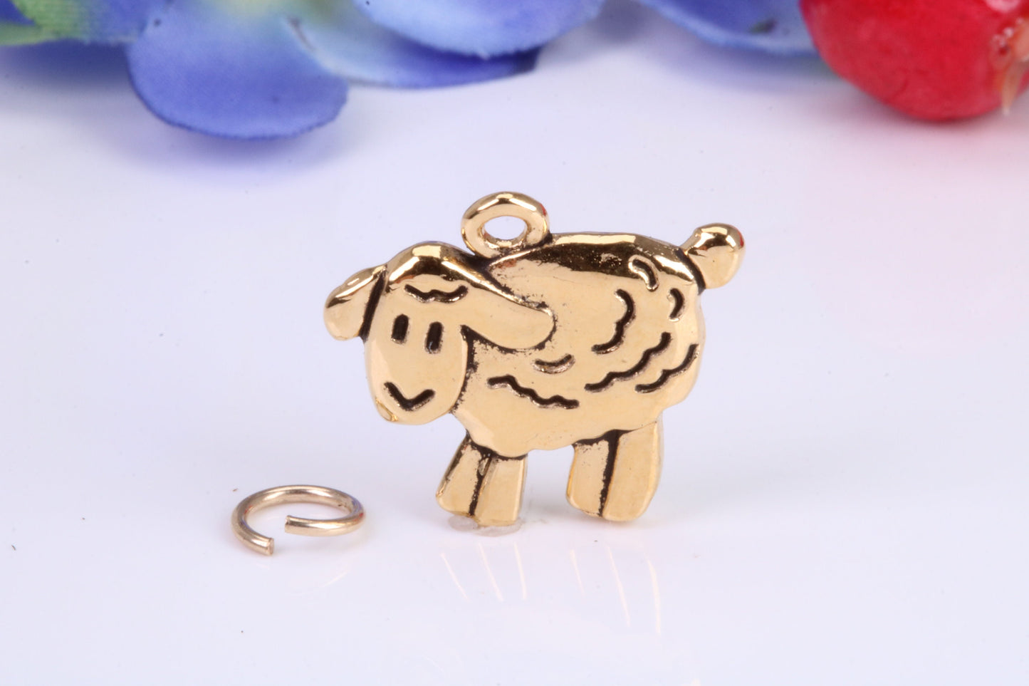 Sheep Charm, Traditional Charm, Made from Solid Cast Yellow Gold, British Hallmarked