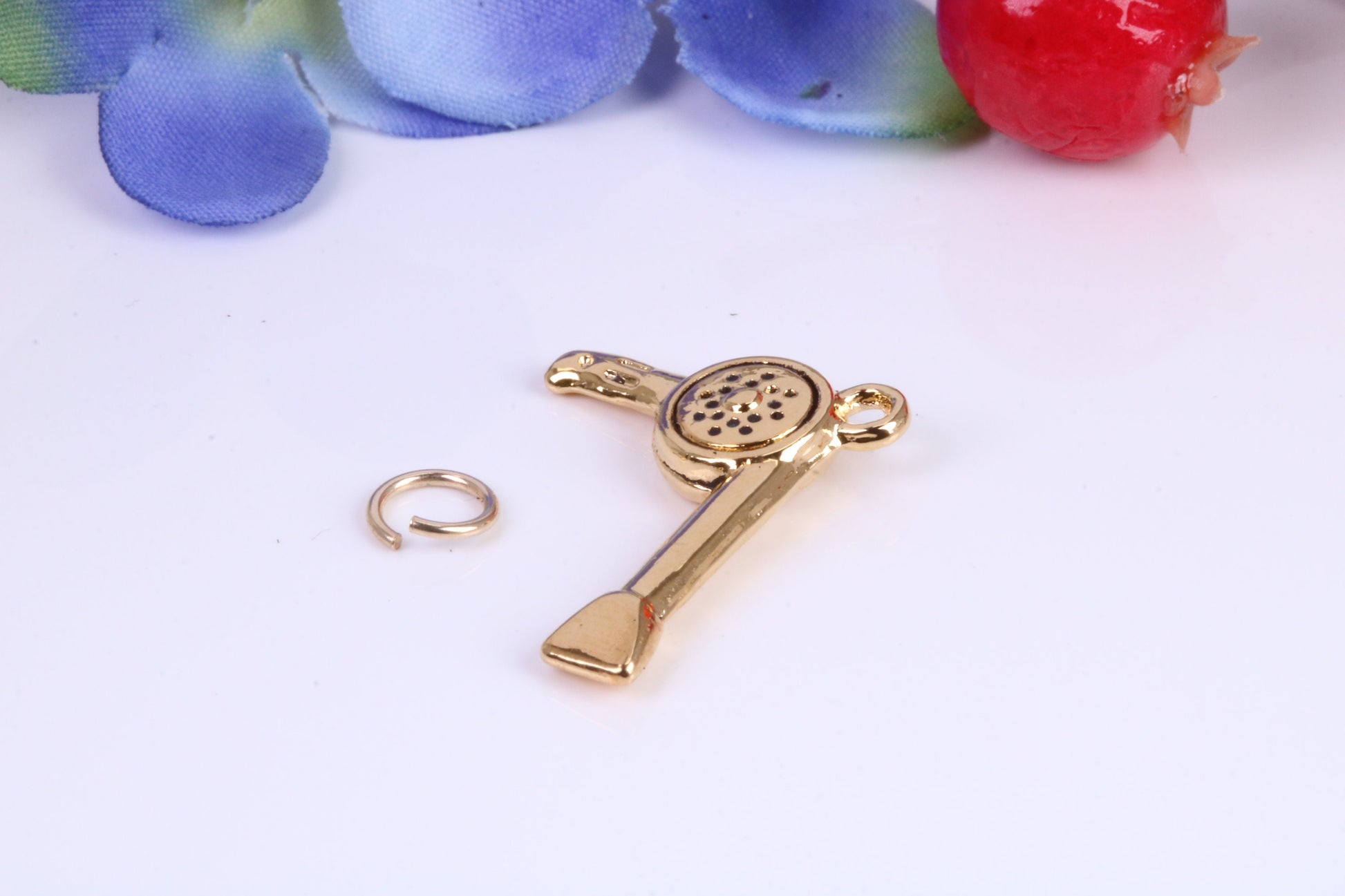 Hair Dryer Charm, Traditional Charm, Made from Solid Cast Yellow Gold, British Hallmarked