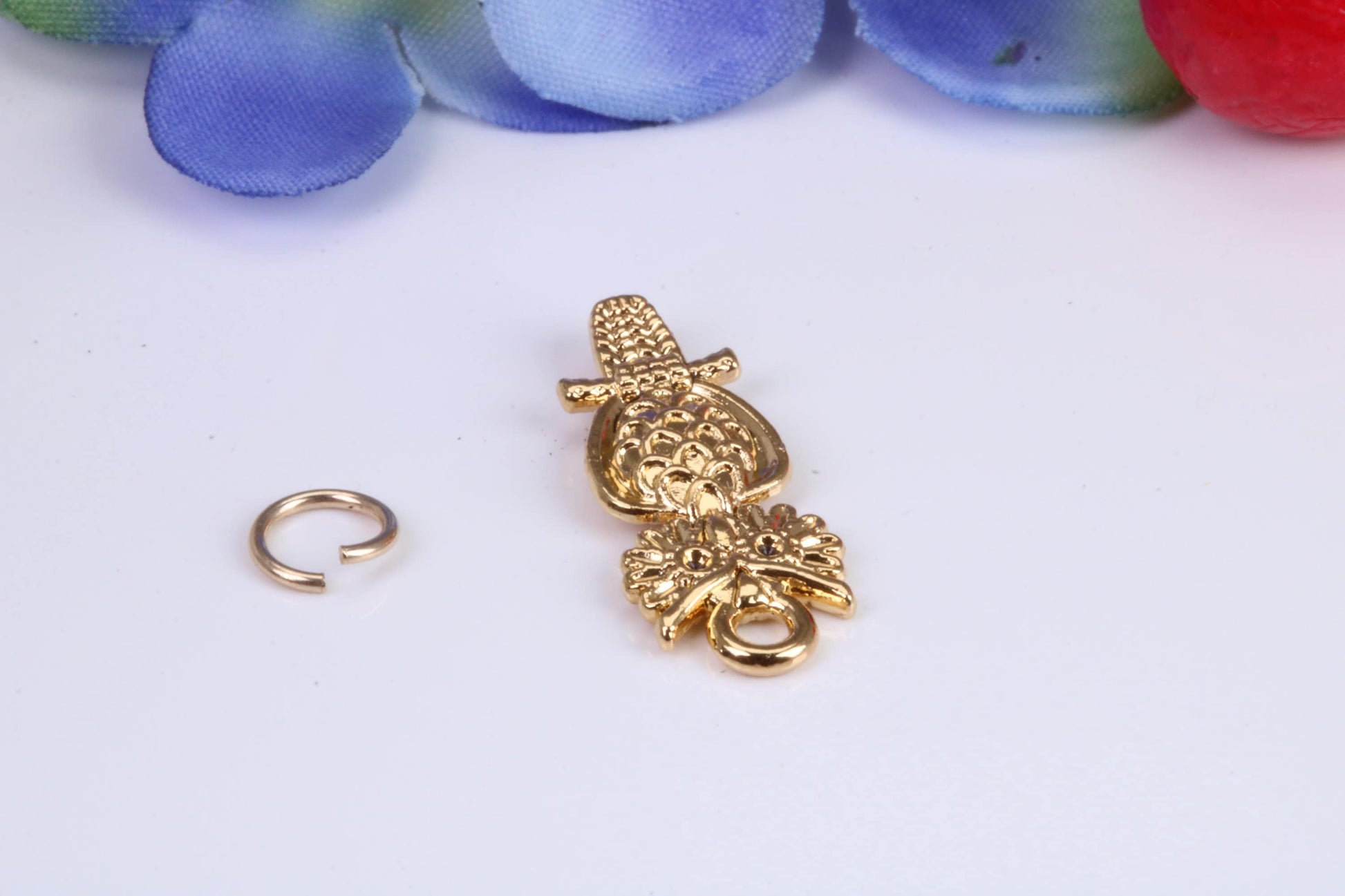 Owl Charm, Traditional Charm, Made from Solid Cast Yellow Gold, British Hallmarked