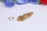 Owl Charm, Traditional Charm, Made from Solid Cast Yellow Gold, British Hallmarked