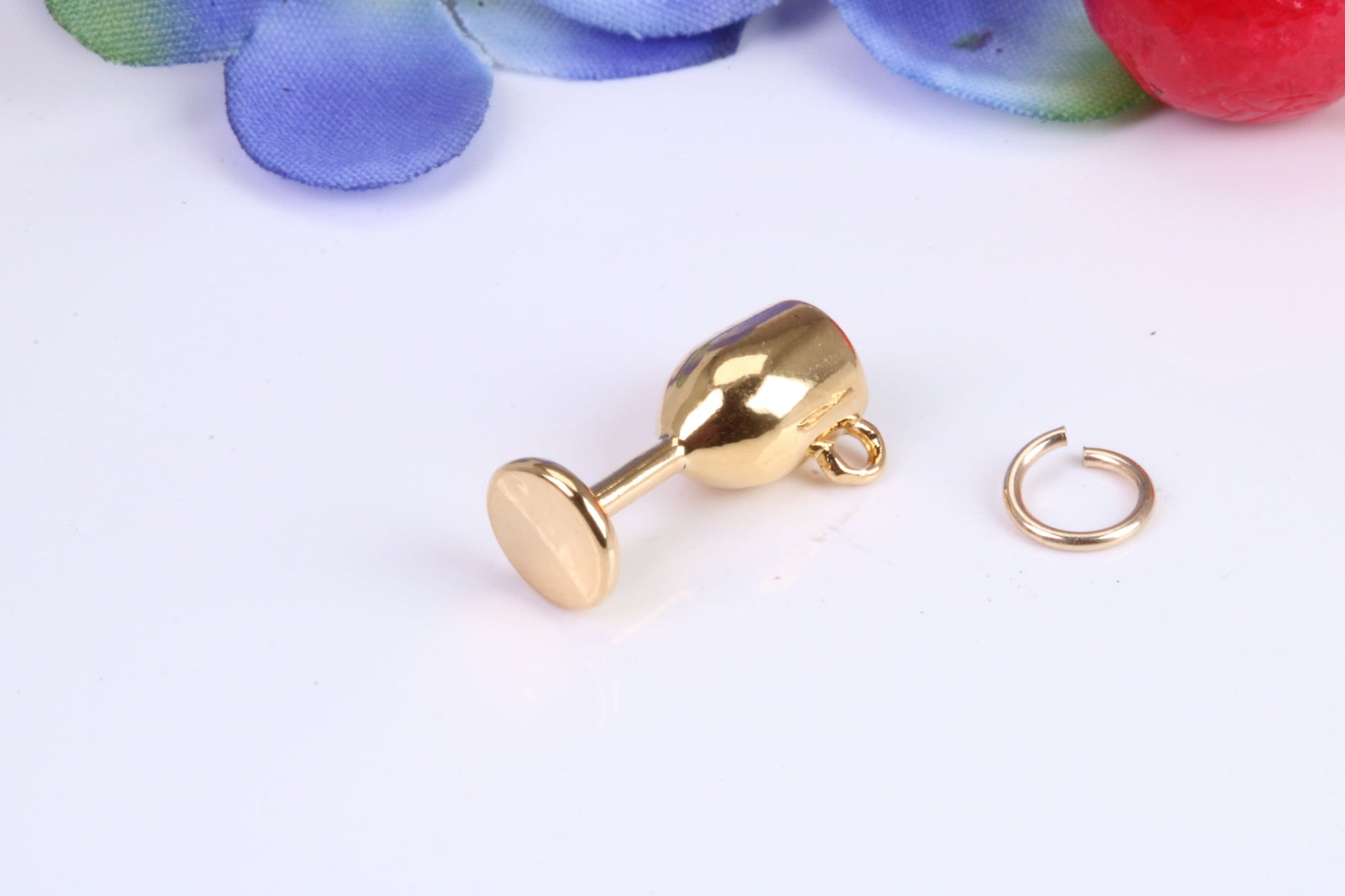 Wine Goblet Charm, Traditional Charm, Made from Solid 9ct Yellow Gold, British Hallmarked