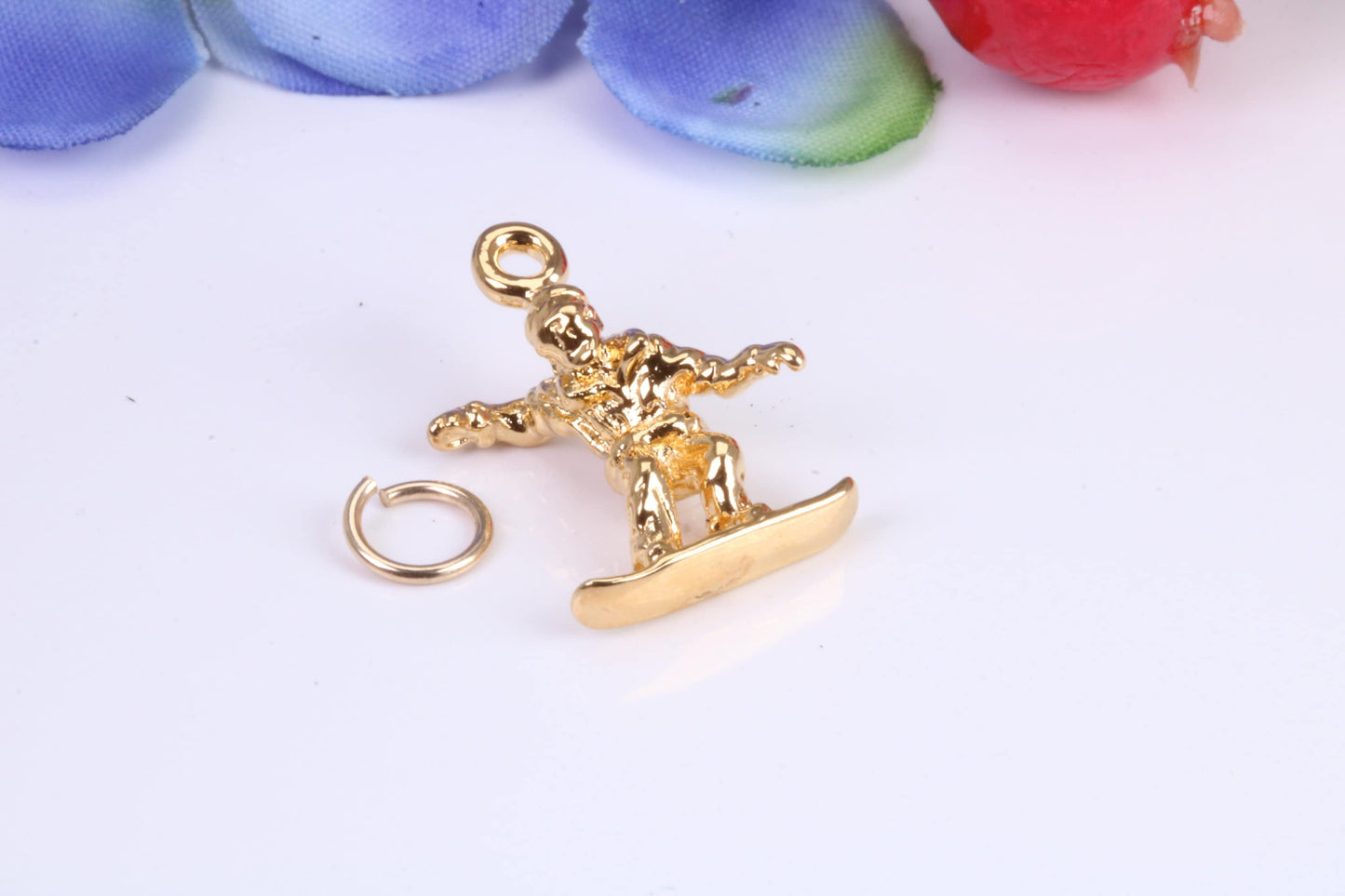 Surfer Charm, Traditional Charm, Made from Solid Cast Yellow Gold, British Hallmarked