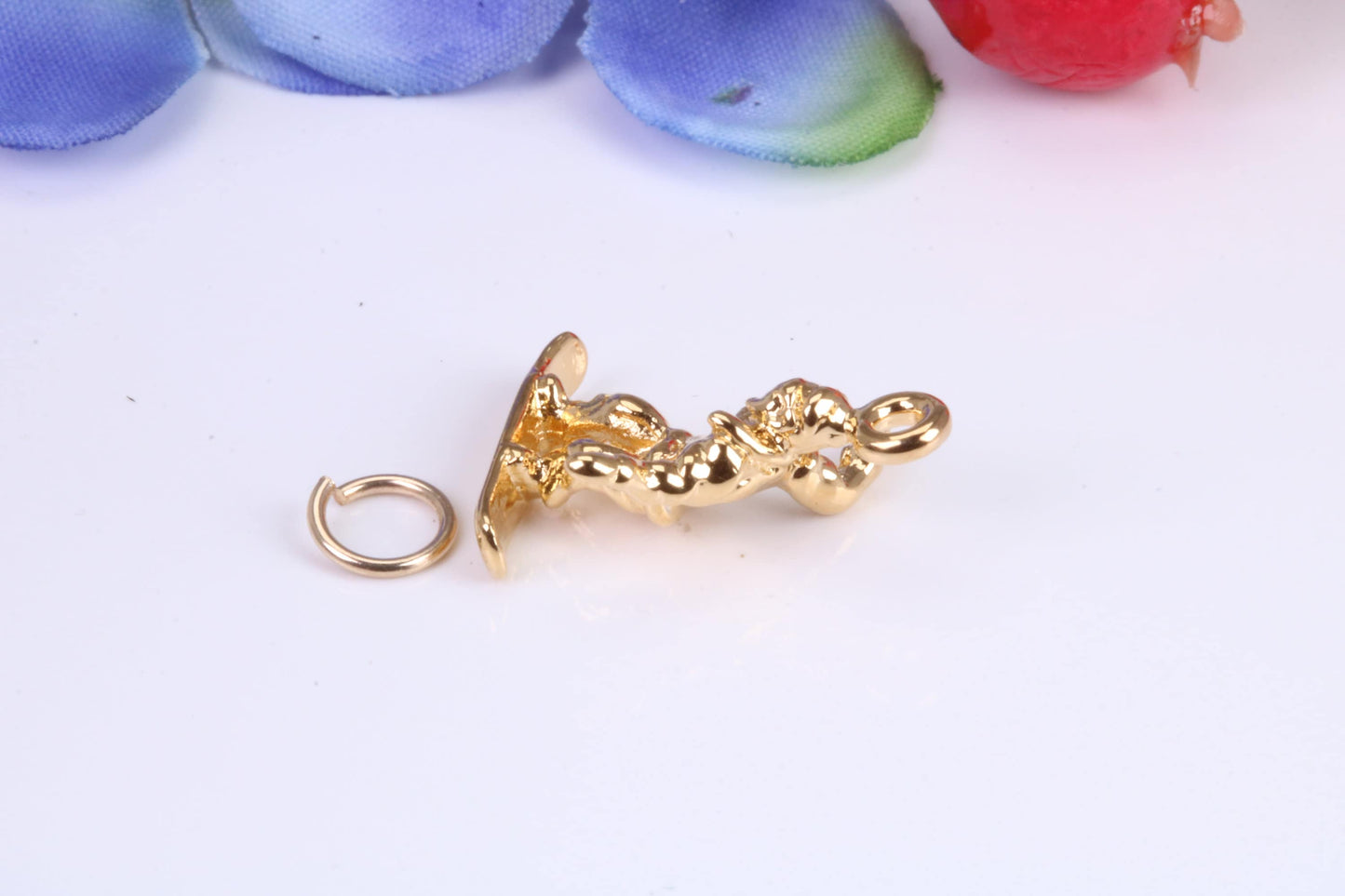 Surfer Charm, Traditional Charm, Made from Solid Cast Yellow Gold, British Hallmarked