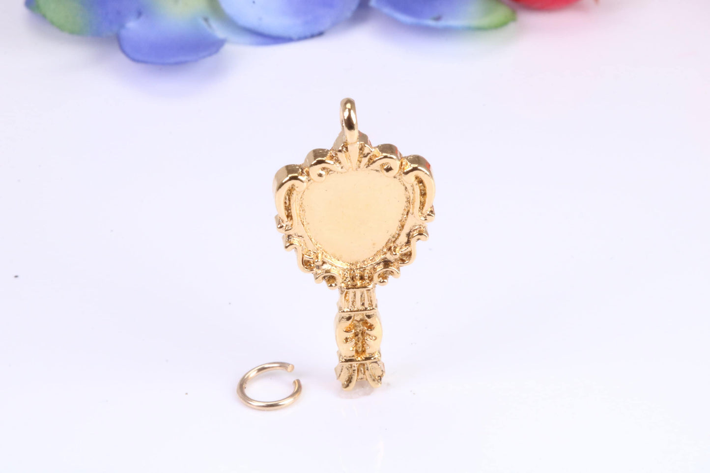 Vintage Mirror Charm, Traditional Charm, Made from Solid Cast Yellow Gold, British Hallmarked