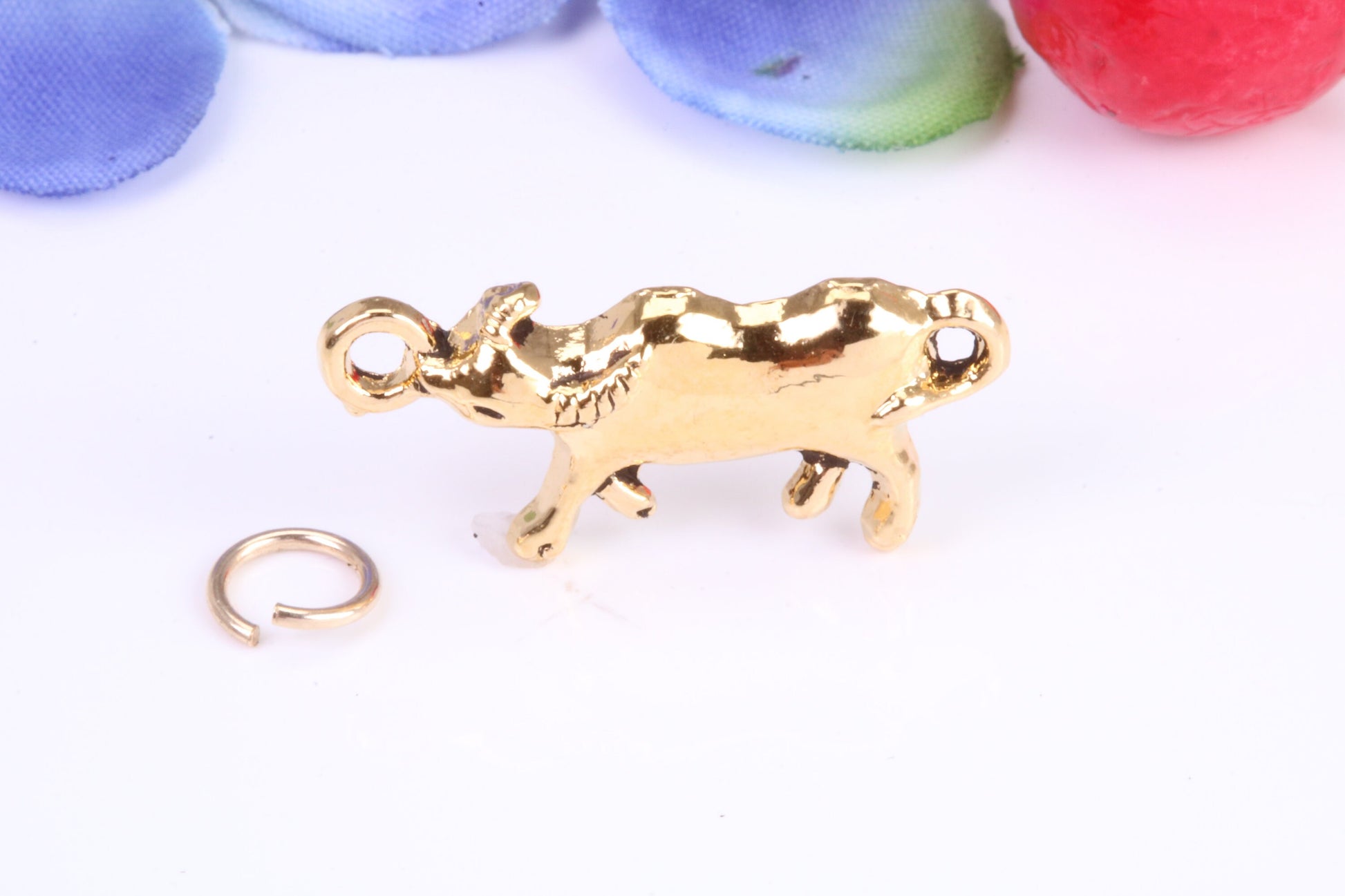 Cow Charm, Traditional Charm, Made from Solid Cast Yellow Gold, British Hallmarked