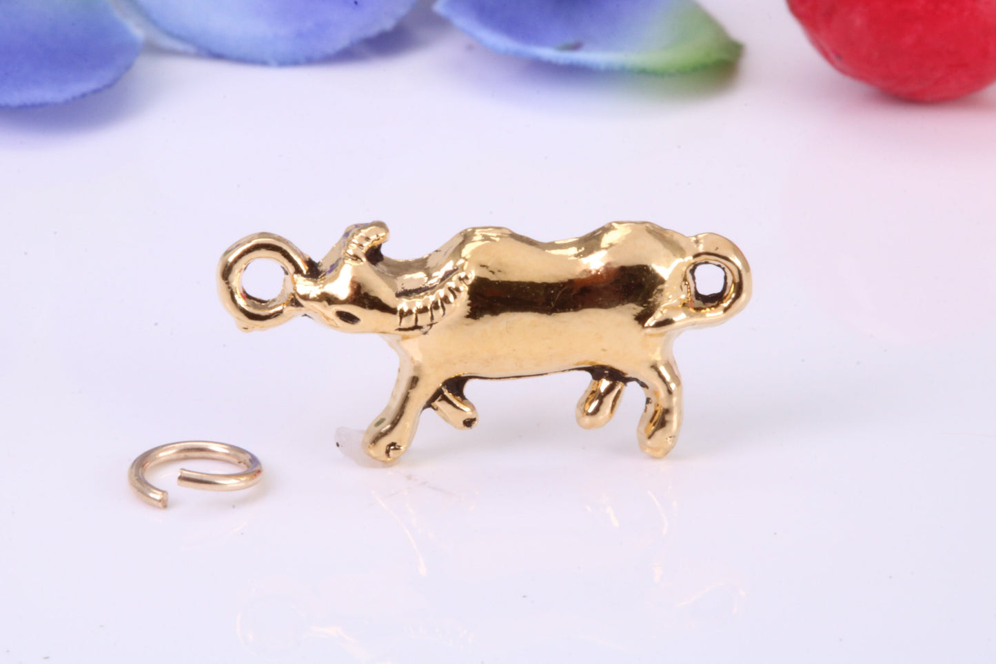 Cow Charm, Traditional Charm, Made from Solid Cast Yellow Gold, British Hallmarked