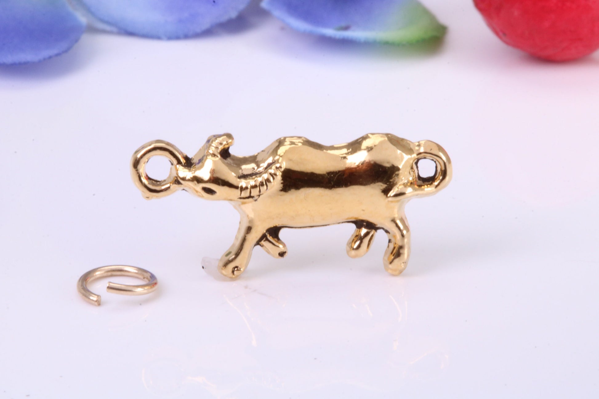 Cow Charm, Traditional Charm, Made from Solid Cast Yellow Gold, British Hallmarked