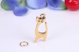 Cat Charm, Traditional Charm, Made from Solid Cast Yellow Gold, British Hallmarked