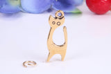Cat Charm, Traditional Charm, Made from Solid Cast Yellow Gold, British Hallmarked