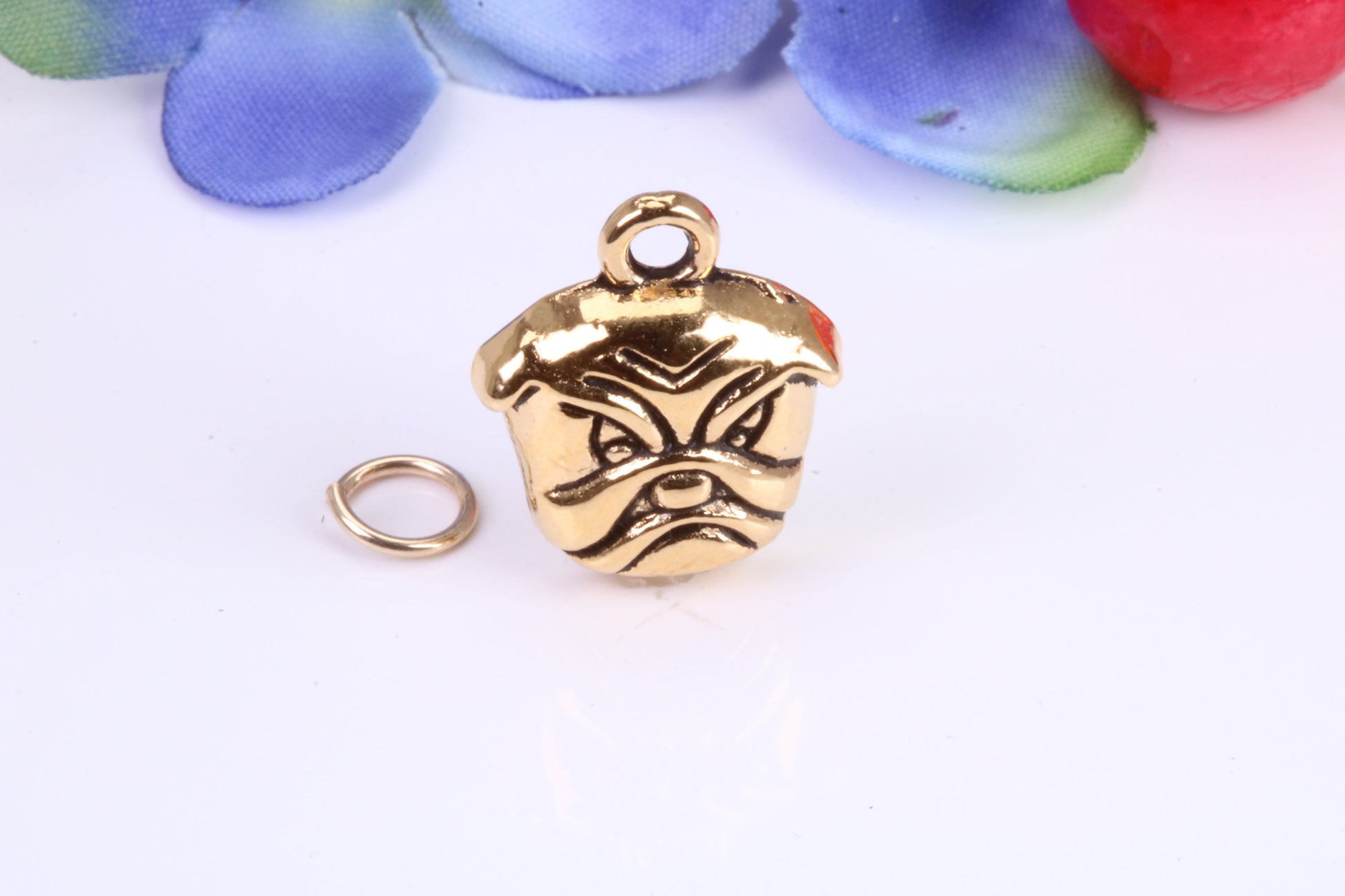 Bull Dog Charm, Traditional Charm, Made from Solid Cast Yellow Gold, British Hallmarked