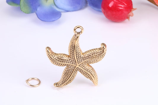 Star Fish Charm, Traditional Charm, Made from Solid Cast Yellow Gold, British Hallmarked