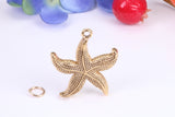 Star Fish Charm, Made from Solid Cast Yellow Gold, British Hallmarked
