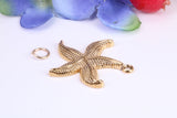 Star Fish Charm, Made from Solid Cast Yellow Gold, British Hallmarked