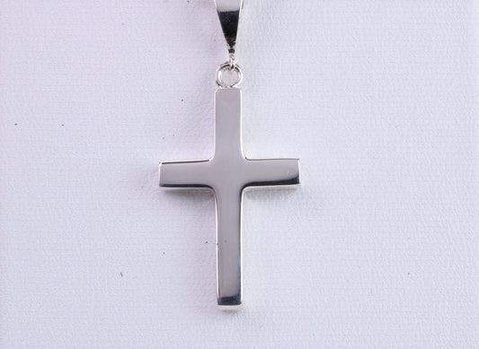 Sterling Silver Solid Chunky Cross Necklace, Made From Solid Cast Silver, British Hallmarked, Complete With Chain