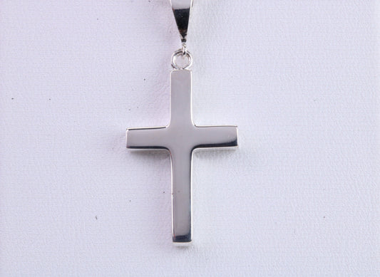 Sterling Silver Solid Chunky Cross Necklace, Made From Solid Cast Silver, Complete With Chain