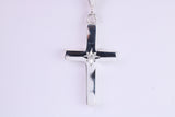 Chunky Diamond set Cross Necklace, Made From Solid Cast Silver, Complete With Optional Chain