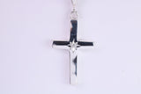 Chunky Diamond set Cross Necklace, Made From Solid Cast Silver, Complete With Optional Chain