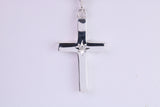 Chunky Diamond set Cross Necklace, Made From Solid Cast Silver, Complete With Optional Chain