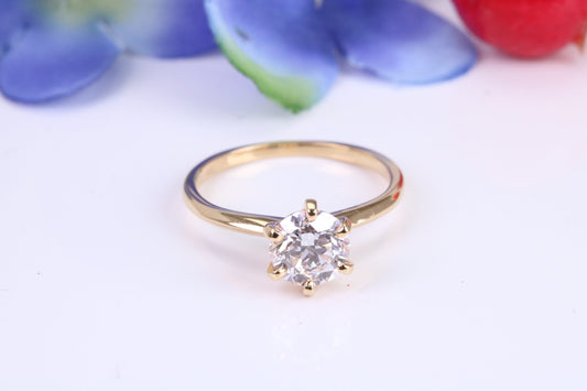 1.00ct D VVS1 graded and certified round cut Lab Grown Diamond set Solitaire Ring