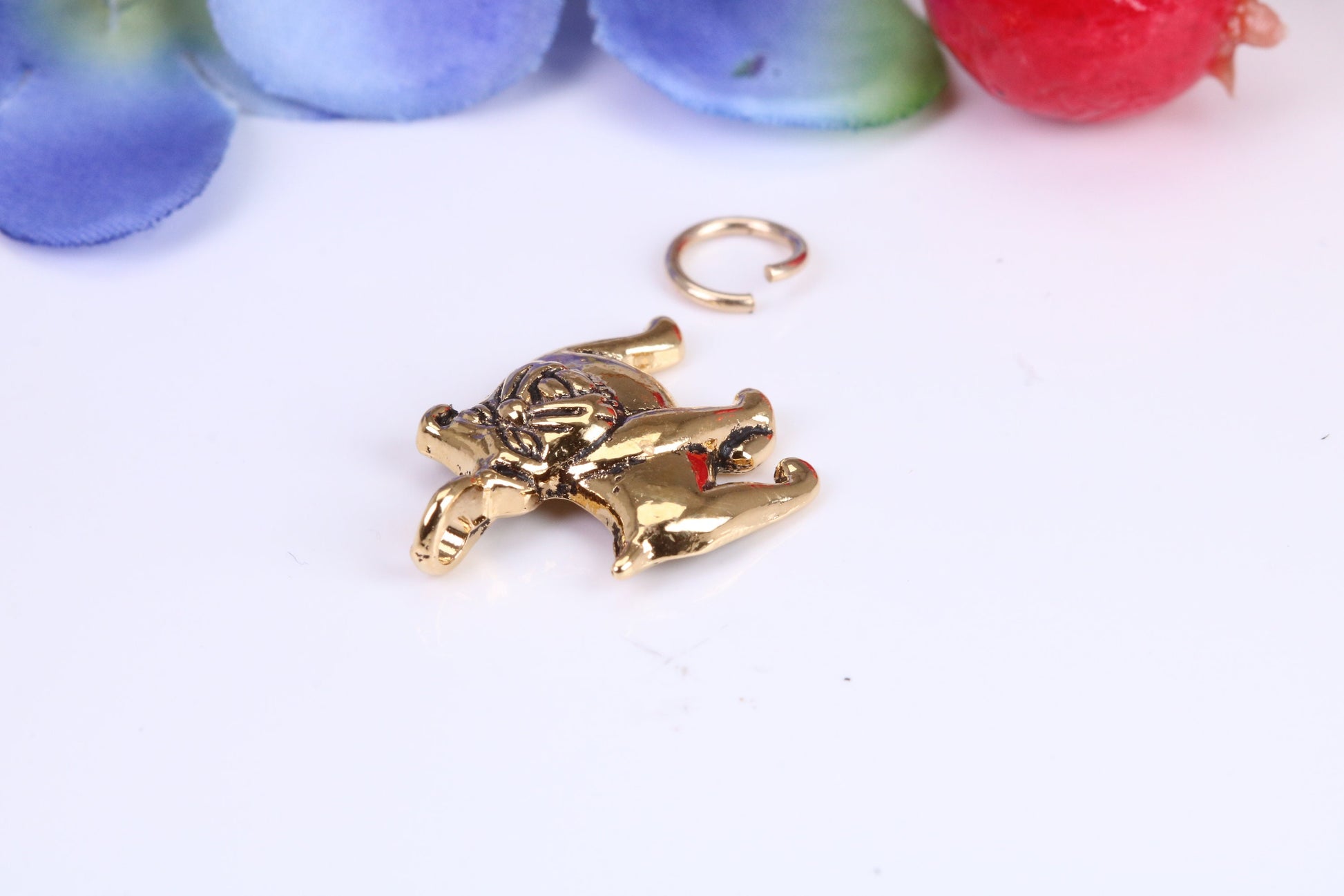 Bulldog Charm, Traditional Charm, Made from Solid Cast Yellow Gold, British Hallmarked