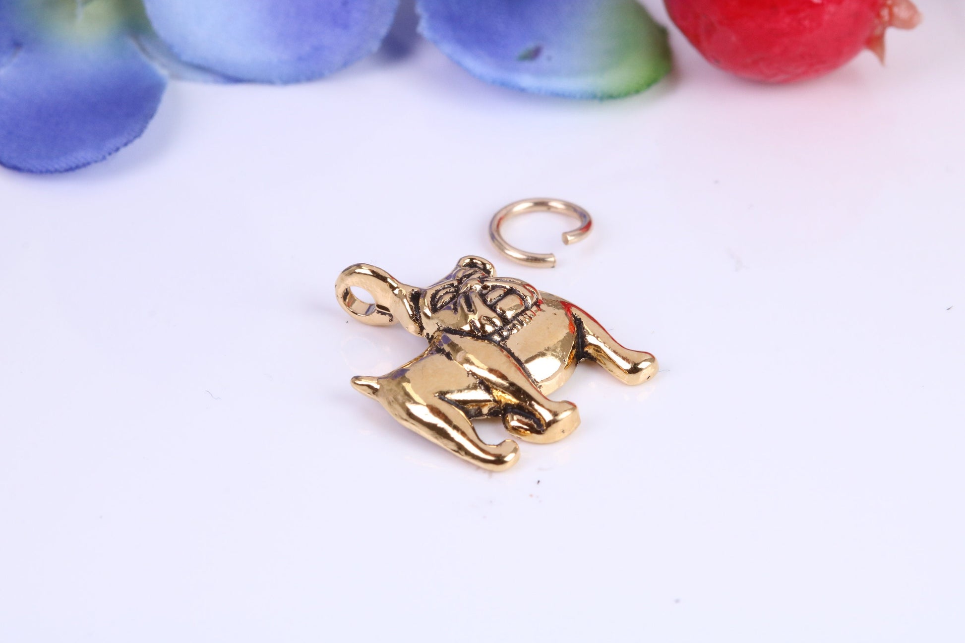 Bulldog Charm, Traditional Charm, Made from Solid Cast Yellow Gold, British Hallmarked