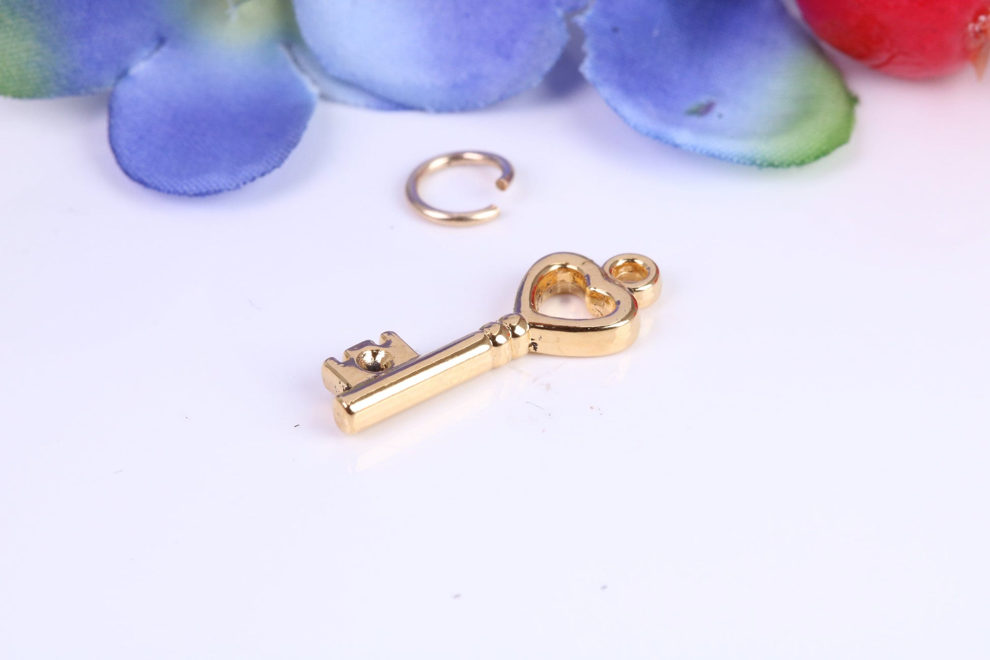 Key Charm, Traditional Charm, Made from Solid Cast Yellow Gold, British Hallmarked