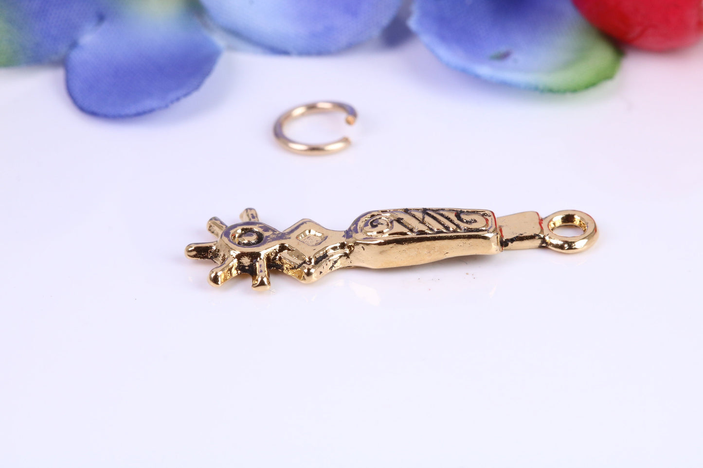 Food Whisk Charm, Traditional Charm, Made from Solid Cast Yellow Gold, British Hallmarked