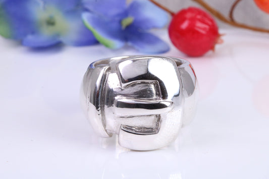 Very large and very very heavy Buckle ring, made from solid cast Silver, British hallmarked