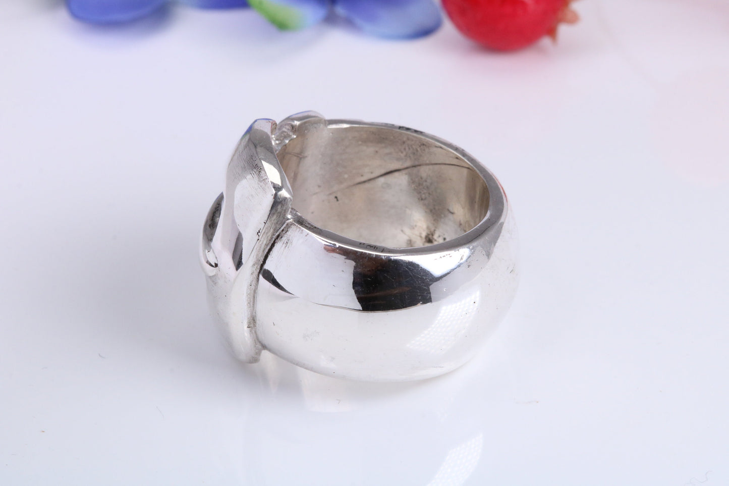 Very large and very very heavy Buckle ring, made from solid cast Silver, British hallmarked