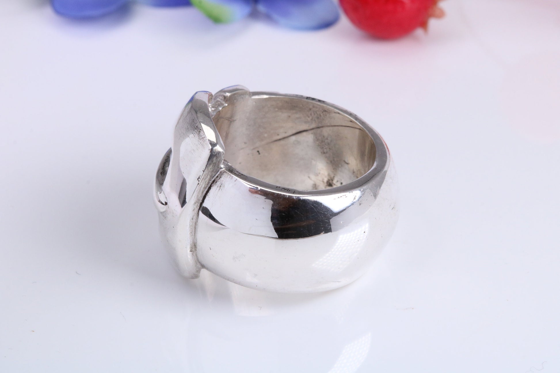 Very large and very very heavy Buckle ring, made from solid cast Silver, British hallmarked