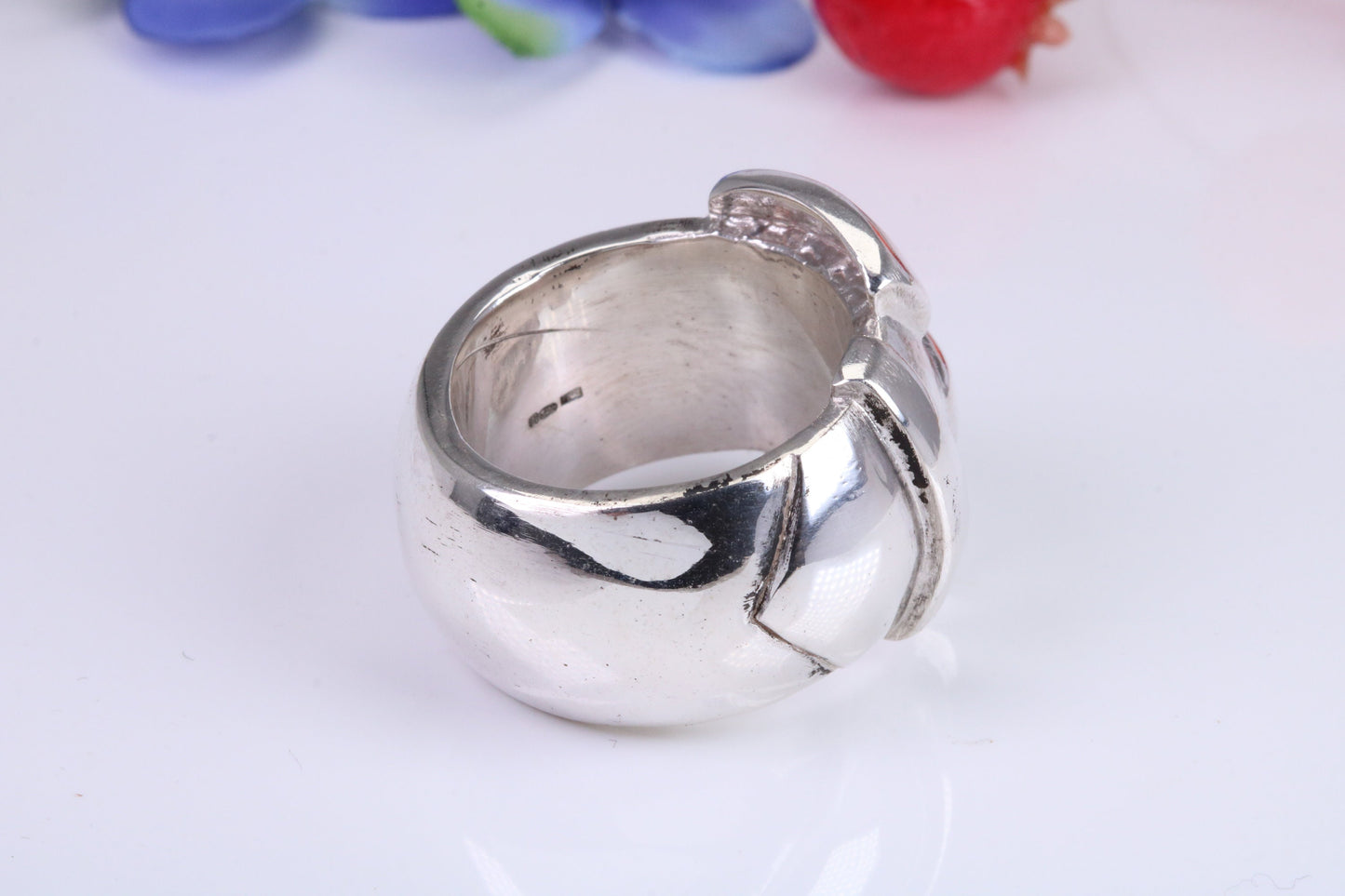 Very large and very very heavy Buckle ring, made from solid cast Silver, British hallmarked